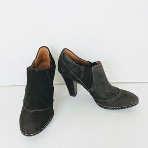 Sofft Brown Leather Heeled Slip On Bootie Size 8
